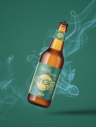 Experimental design #1 Ginger Beer bottle branding design graphic design illustration logo photoshop