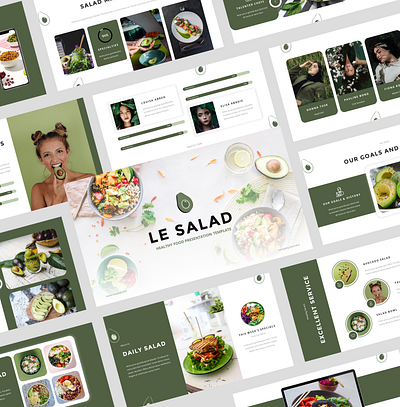 Le Salad - Healthy Food Google Slides Template restaurant