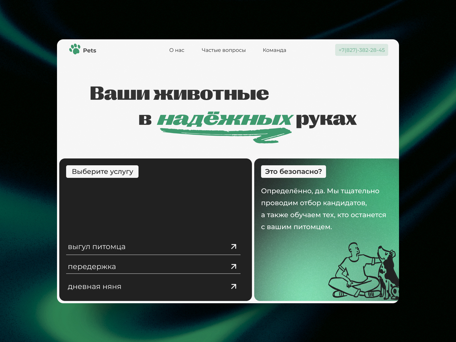 Концепт веб-сайта по передержке животных by Anastasia on Dribbble