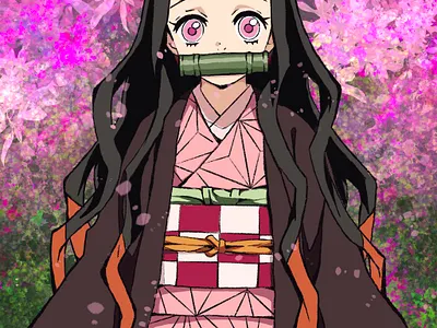 Digital painting and practice Nezuko (mostly colour practice) digital art illustration procreate