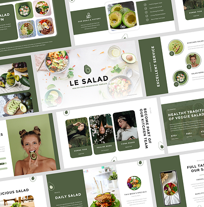 Le Salad - Healthy Food PowerPoint Template restaurant