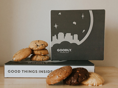 Goodly Cookies Packaging box design brand design branding cookies cpg dtc food and beverage graphic design packaging design product photography visual identity