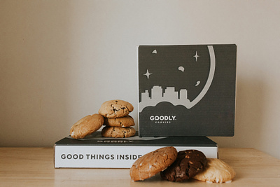 Goodly Cookies Packaging box design brand design branding cookies cpg dtc food and beverage graphic design packaging design product photography visual identity