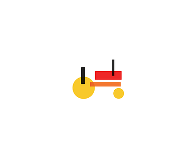 Tractor - Logo Concept bauhaus color design illustration logo shape simple tractor
