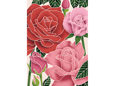 Nature Print: Roses art digital art digital drawing digital illustration drawing flower illustration nature roses