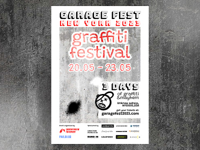 Poster design for graffiti festival con concept font graphic design poster typography