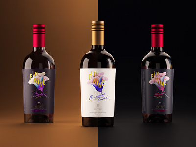 Wine bottles label design 3d alcohol bottle branding design drink dry wine gold colored grapes graphic design illustration label logo merlot packaging red wine shiraz white wine wine