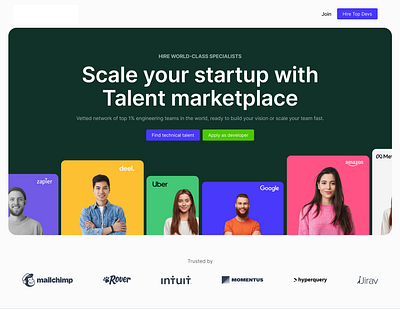 Hire fully managed world-class engineering teams clean cv design developer engineering interface job landing product design profile redesign search talent ui userprofile vetted web