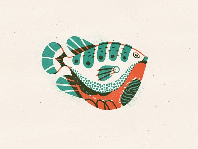 Daily Drawing - Fish diving drawing fish illustration linedrawing patterndesign patterns procreate sealife texture