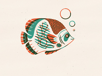 Daily Drawing - Fish character diving drawing fish illustration patterndesign patterns procreate sealife