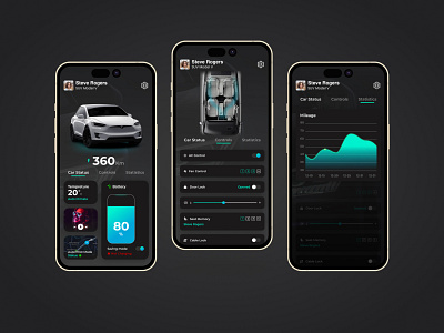 Electric Car Controlling App 2023 3d app branding design dribbble graphic design illustration logo trend ui ux