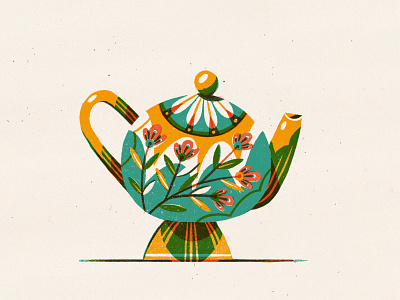 Daily Drawing - Teapot drawing floral illustration linedrawing pattern patterndesign procreate surfacedesign surfacepattern teapot