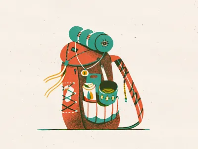 Daily Drawing - Bags backpack camping drawing illustration procreate texture trekking