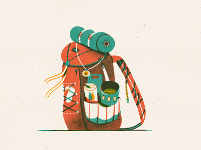 Daily Drawing - Bags backpack camping drawing illustration procreate texture trekking