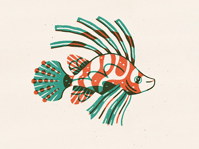 Daily Drawing - Fish animal illustration character drawing fish illustration linedrawing procreate sealife texture tropical fish