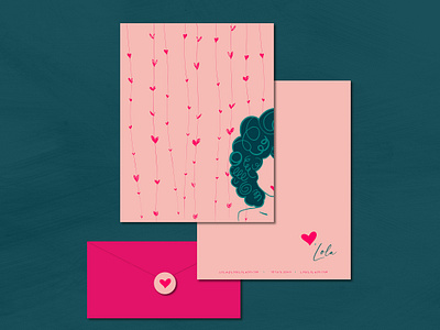 Love, Lola Letterhead brand brand identity branding cutesy design envelope identity illustration inspiration letterhead logo love pink print collateral stationary