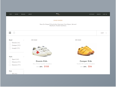 E commerce - Kids shoe product page ux/ui buy buy shoe design e commerce ecommerce kids shoe kids shop minimal minimalism minimalistic product page shop shopify shopp page shopping ui ux web design web page website