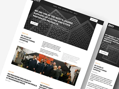 Roy Manufacturing Redesign Website black branding construction industries industry manufactur manufacturing mobile design redesign responsive design ui user interface web design website design