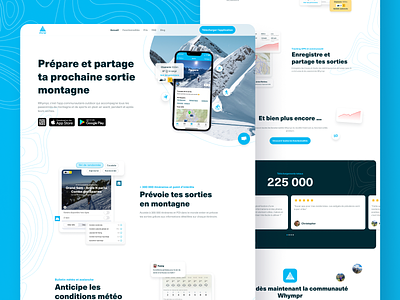 Whympr — Website redesign app blue hiking mountain outdoor redesign sport ui ui design webdesign website