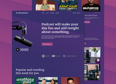 Podcastalk Website design website graphic design inspiration motion graphics music podcast ui ui design website website design