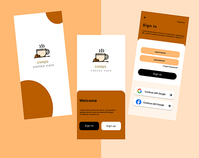 Creeps ~ Coffee Cafe app branding design illustration