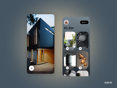 Smart home app. ai app design glassmorphism home smart tech trending ui