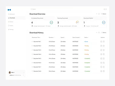 Download Management download management saas ui ux visual design web app