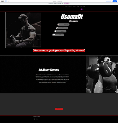 Fitness Coach Website ux ui website designing
