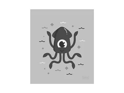 Release the Kraken blackandwhite cute illustration kraken sea seacreature squid underwater vector