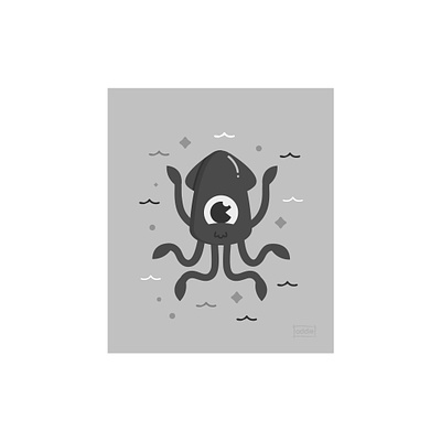 Release the Kraken blackandwhite cute illustration kraken sea seacreature squid underwater vector