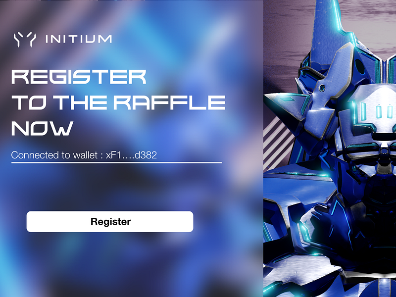 Initium ✱ NFT Raffle collection design landing page nft raffle ui ux web3