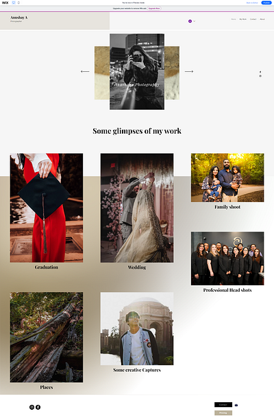 A Photographer's Website ux ui designer website designer