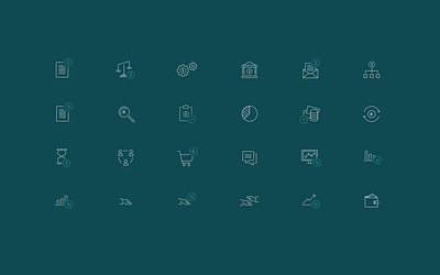 Credion AG Icon-Set flat icon design icon set icons illustration minimal two tone