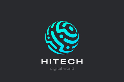 Hitech Sphere Logo brand identity branding design illustration logo logo design print design tech tech logo technology technology logo ui vector vector logo