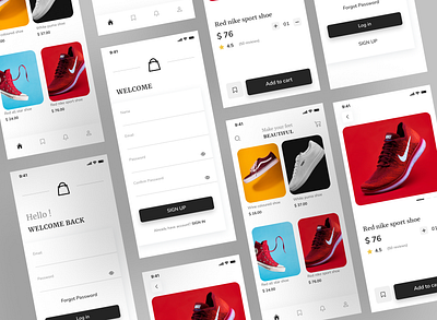 Shoe Ecommerce UI Design app branding design ecommerce graphic design illustration shoestore ui ux