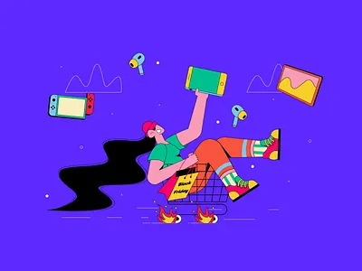 The Verge | Black Friday III adobe illustrator behance black friday illustration character character design character designer character illustration dribbble flat design flat designer freelance illustrator girl character illustration illustrator procreate vector vector character vector character designer vector illustration women character