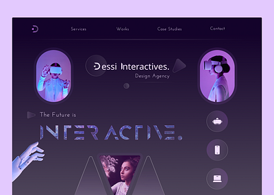 Dessi Interactives. A Design Agency agency branding dark design glassmorphism hero hologram modern technology ui website