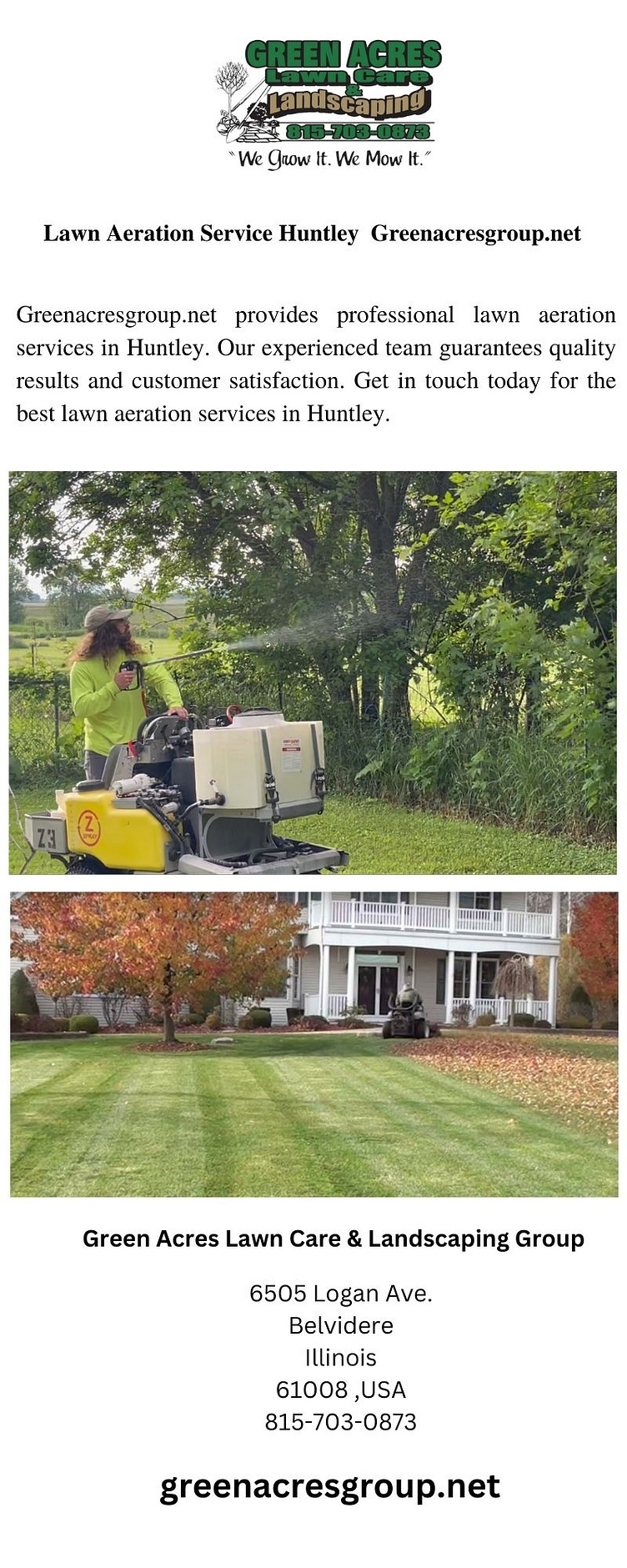 Lawn Aeration Service Huntley by Green Acres Lawn