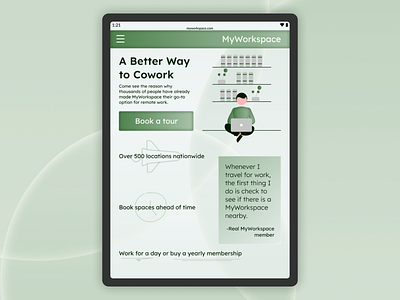 "MyWorkspace" Co-working UI Concept design graphic design ui ux