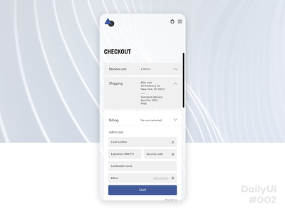 DailyUI #002 - Credit Card Checkout app design credit card checkout dailui002 dailyui graphic design ui web design