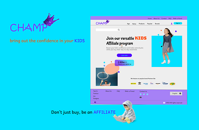 Kid's Affiliate affiliate blue branding children design graphic design illustration kids lilac logo market marketing neon product product design purple typography ui ux vector