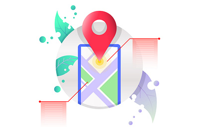 Mobile Map Location Information Framed Illustration design illustration interface location logo map
