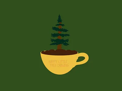 Happy Little Tree Drawing design digital earth flat happy illustration little mug nature tree