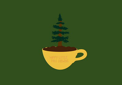 Happy Little Tree Drawing design digital earth flat happy illustration little mug nature tree