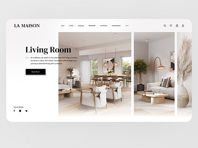 Redesign website for LA MAISON furniture store graphic design hero section online store ui ux web web design