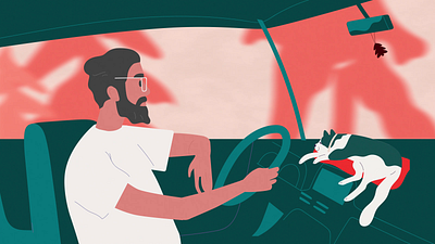 Car driver animation 2d animation graphic design illustration motion graphics