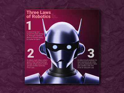 Three Laws of Robotics II 3d art blender character cover design graphic design illustration render retro robot tech technology ui uiux web