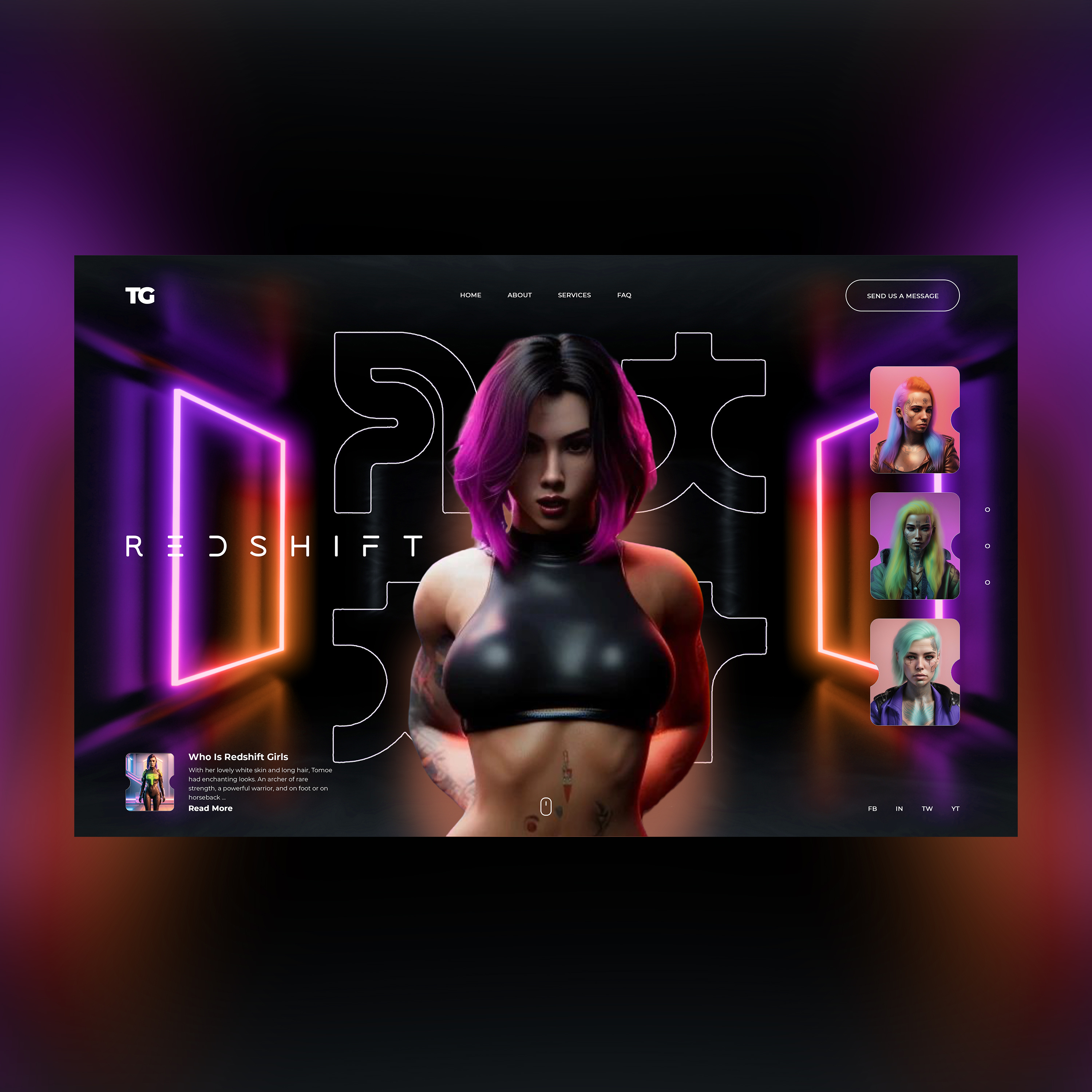 Redshift Girls NFT Web Ui Design Concept 3d animation branding design graphic design illustration logo motion graphics nft nft art nft artwork non fungible token photography ui ui design ux ux design web design