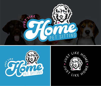 Just Like Home logo graphic design logo pet pet sitting