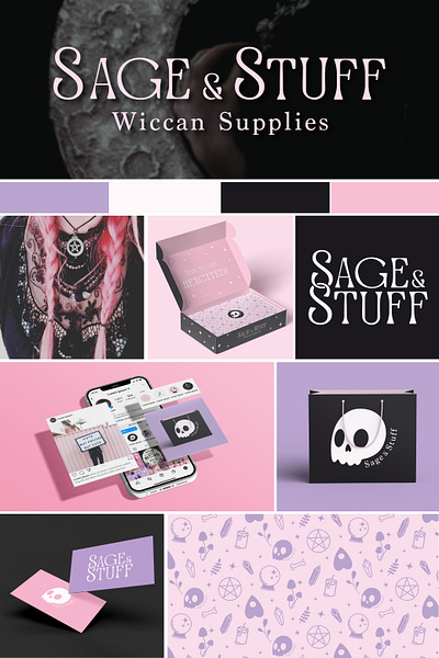 Sage & Stuff Logo and Brand Design brand branding craft design etsy graphic design illustration logo logo suite packaging pattern witch witchy